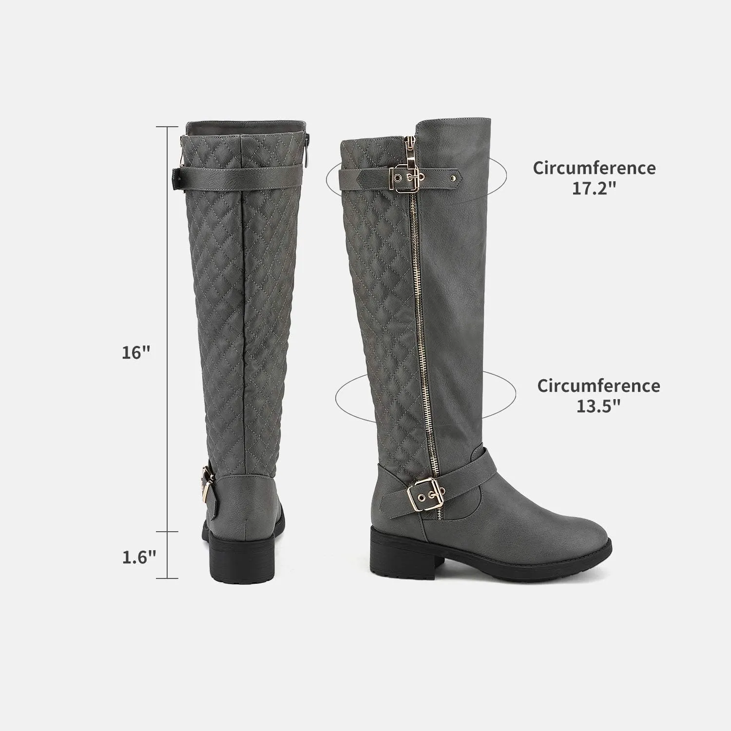 DREAM PAIRS Women's Knee High Boots Wide Calf Low Heel Riding Boots Fall Tall Boots for Women