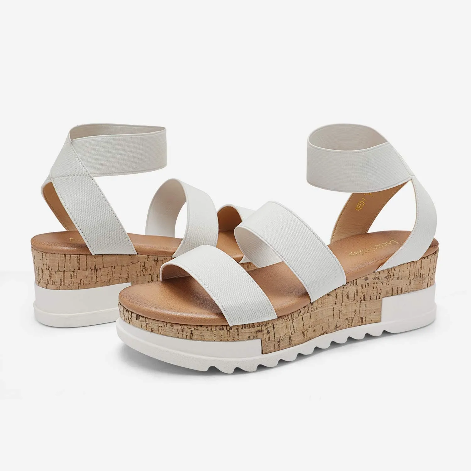 DREAM PAIRS Women's Open Toe Ankle Strap Casual Flatform Platform Wedges Sandals