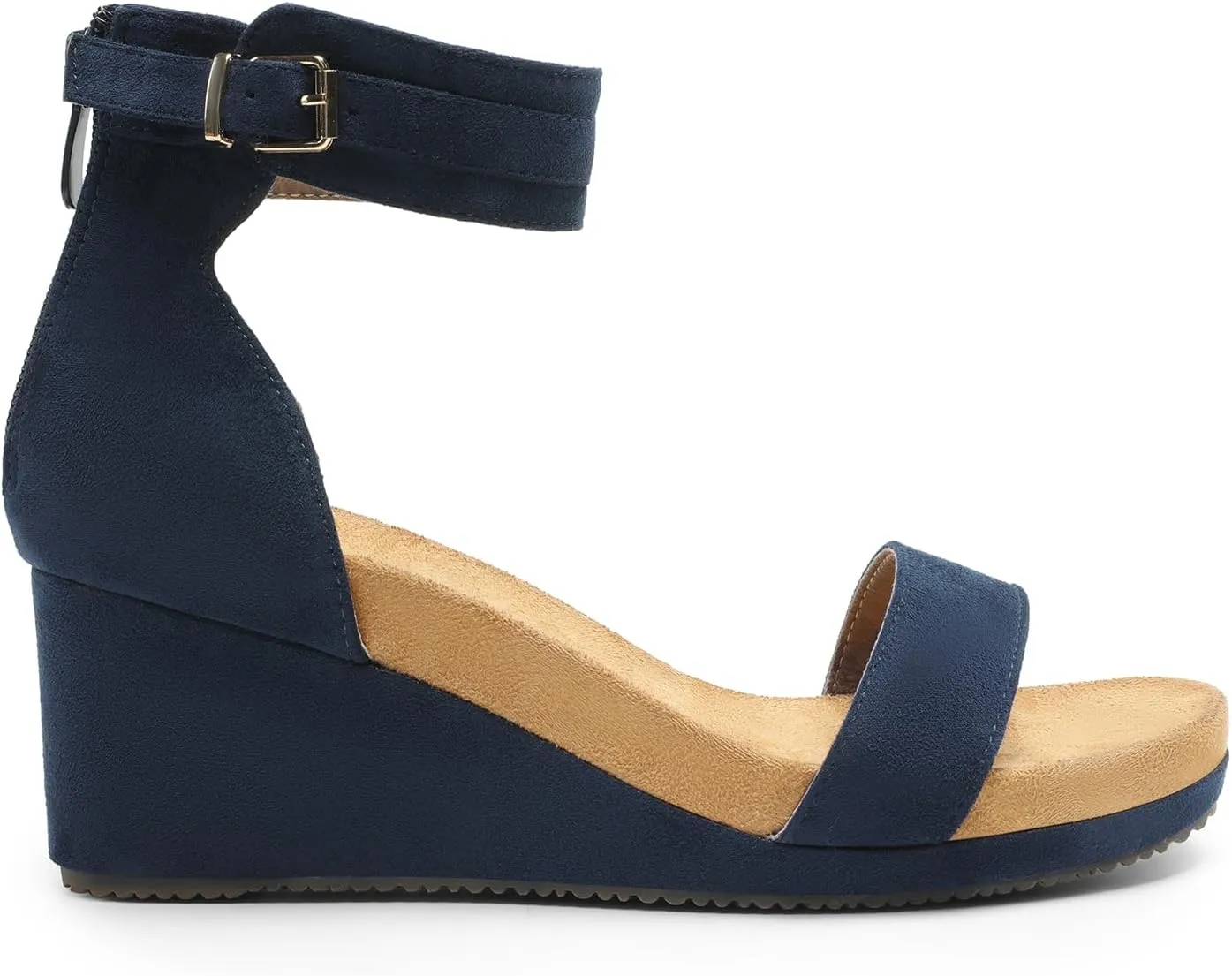 DREAM PAIRS Women's Open Toe Buckle Ankle Strap Platform Wedge Sandals Summer Shoes.