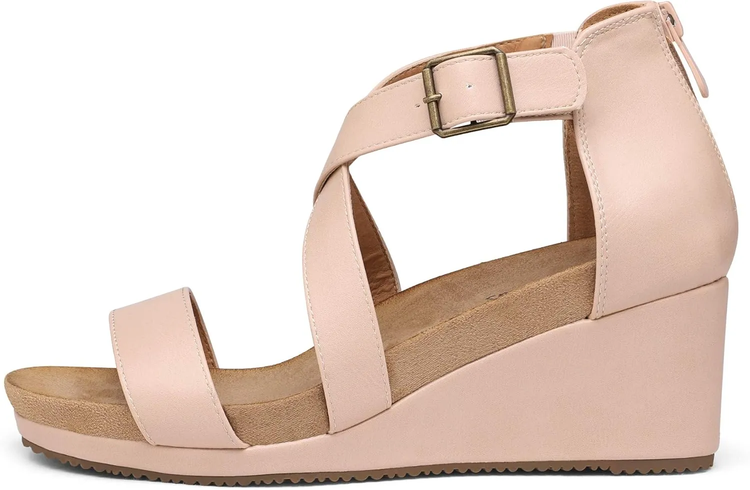 DREAM PAIRS Women's Open Toe Buckle Ankle Strap Summer Platform Wedge Sandals