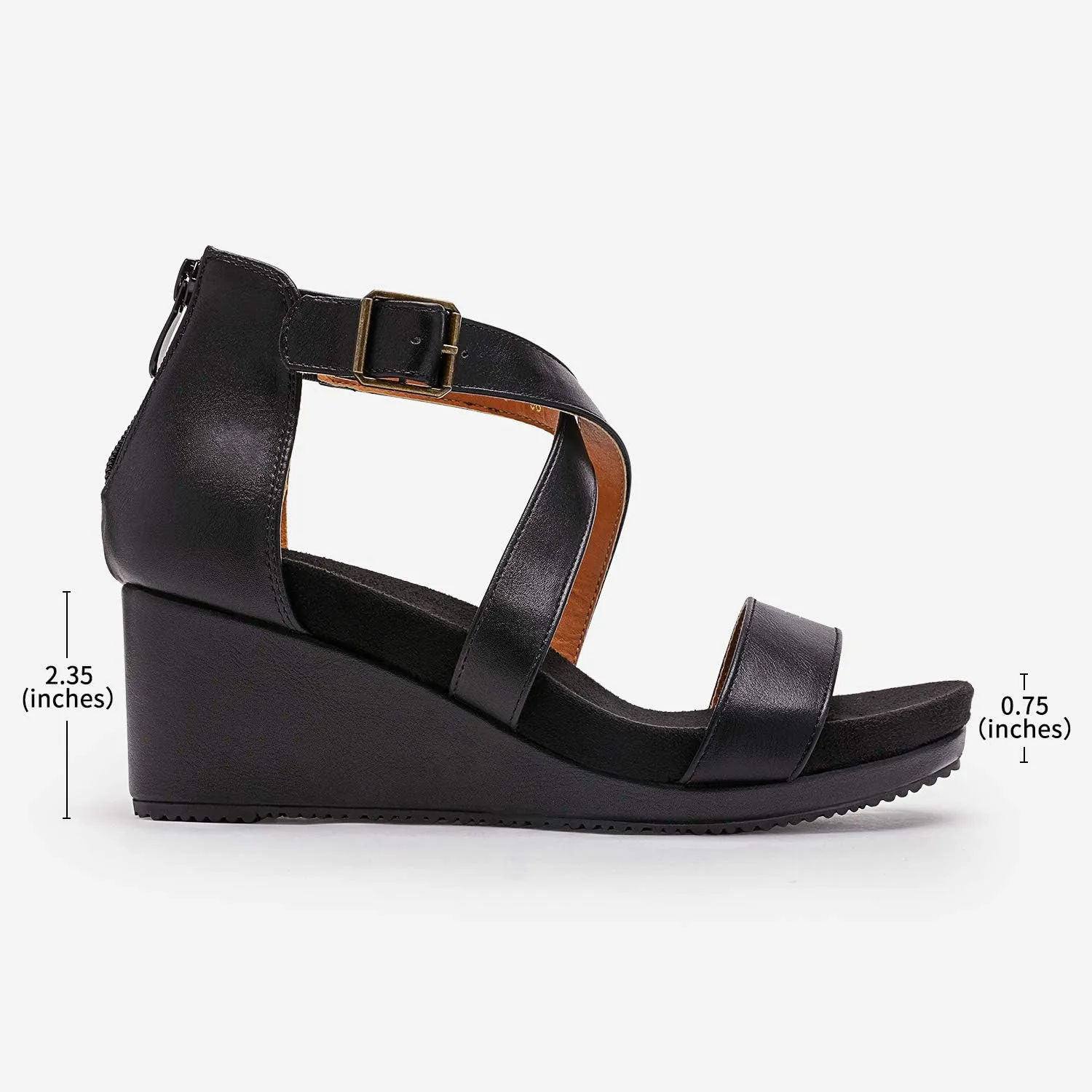 DREAM PAIRS Women's Open Toe Buckle Ankle Strap Summer Platform Wedge Sandals