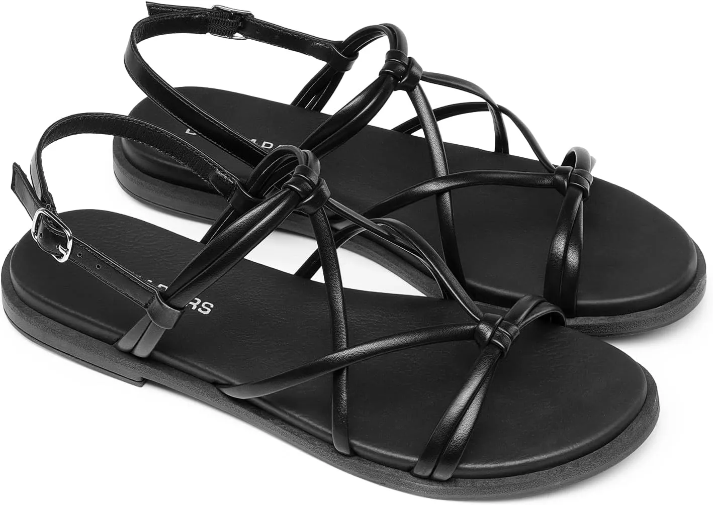 DREAM PAIRS Women's Sandals Cross Strappy Gladiator Dress Flat Sandals Daily Casual Comfortable Summer Shoes