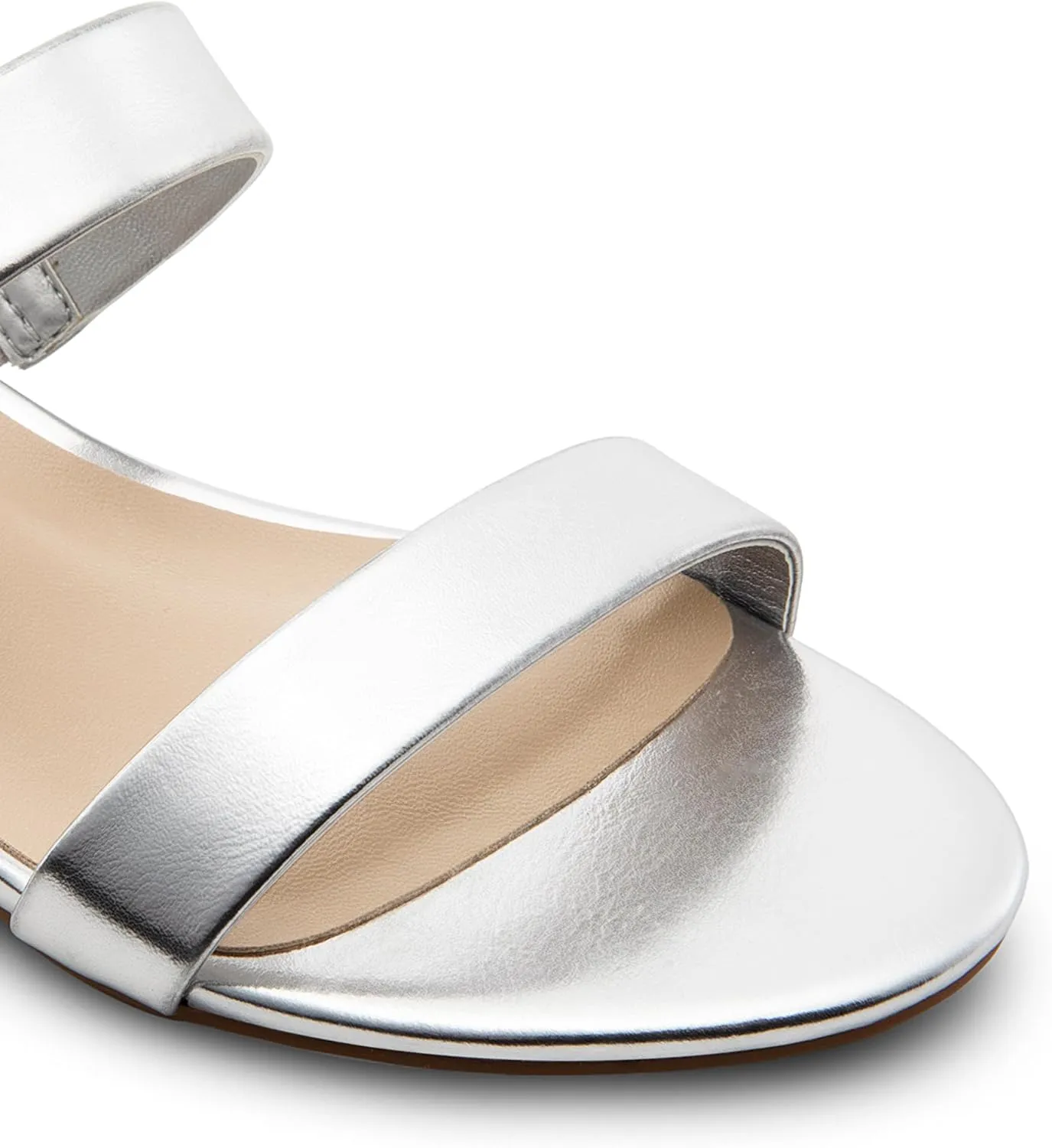 DREAM PAIRS Women's Slides Heels Slip On Low Block Sandals Two Strap Open Round Toe Chunky Casual Summer Mules Shoes