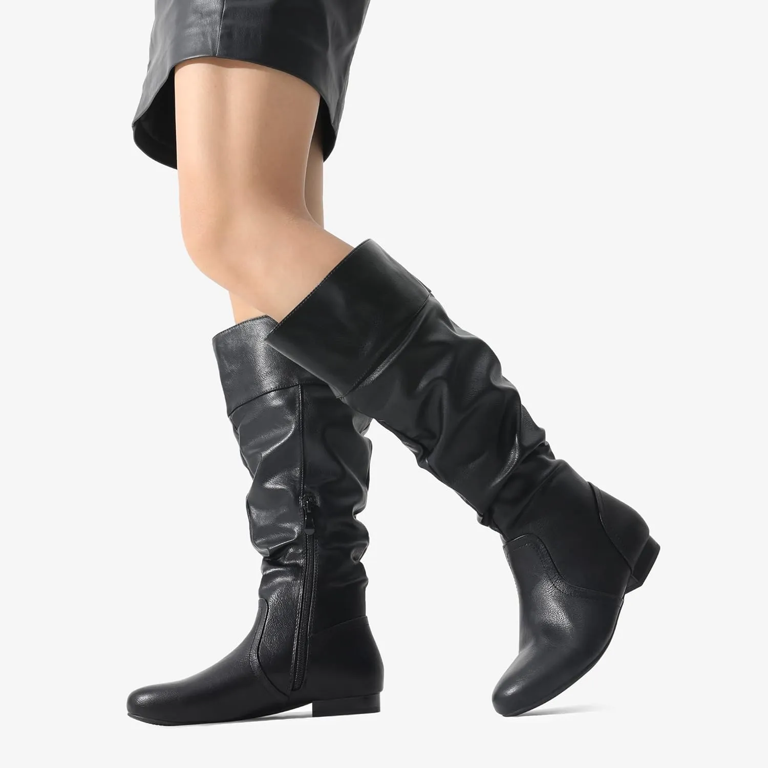 DREAM PAIRS Women's Wide Calf Knee High Pull On Fall Weather Winter Boots