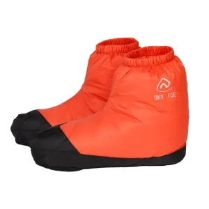 Duck Down Thermal Booties with Foldable Cuff, Lightweight Insulated Slippers for Indoor Outdoor Use, Anti Slip Sole Soft Lining, Cozy Winter Footwear with Secure Fit (-Y292521O-L)