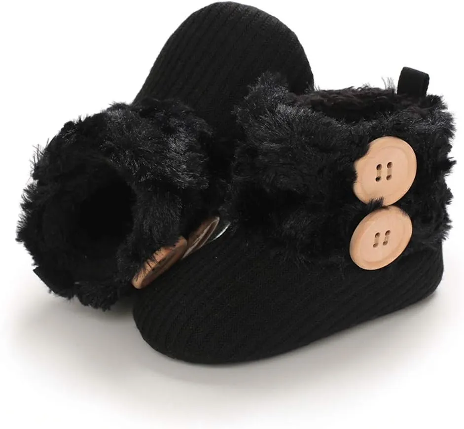 E-FAK Baby Boy Girl Boots Newborn Shoes Winter Snow Bowknot Anti-Slip Soft Sole Warm Infant Toddler Prewalker Booties