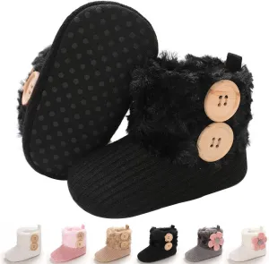 E-FAK Baby Boy Girl Boots Newborn Shoes Winter Snow Bowknot Anti-Slip Soft Sole Warm Infant Toddler Prewalker Booties