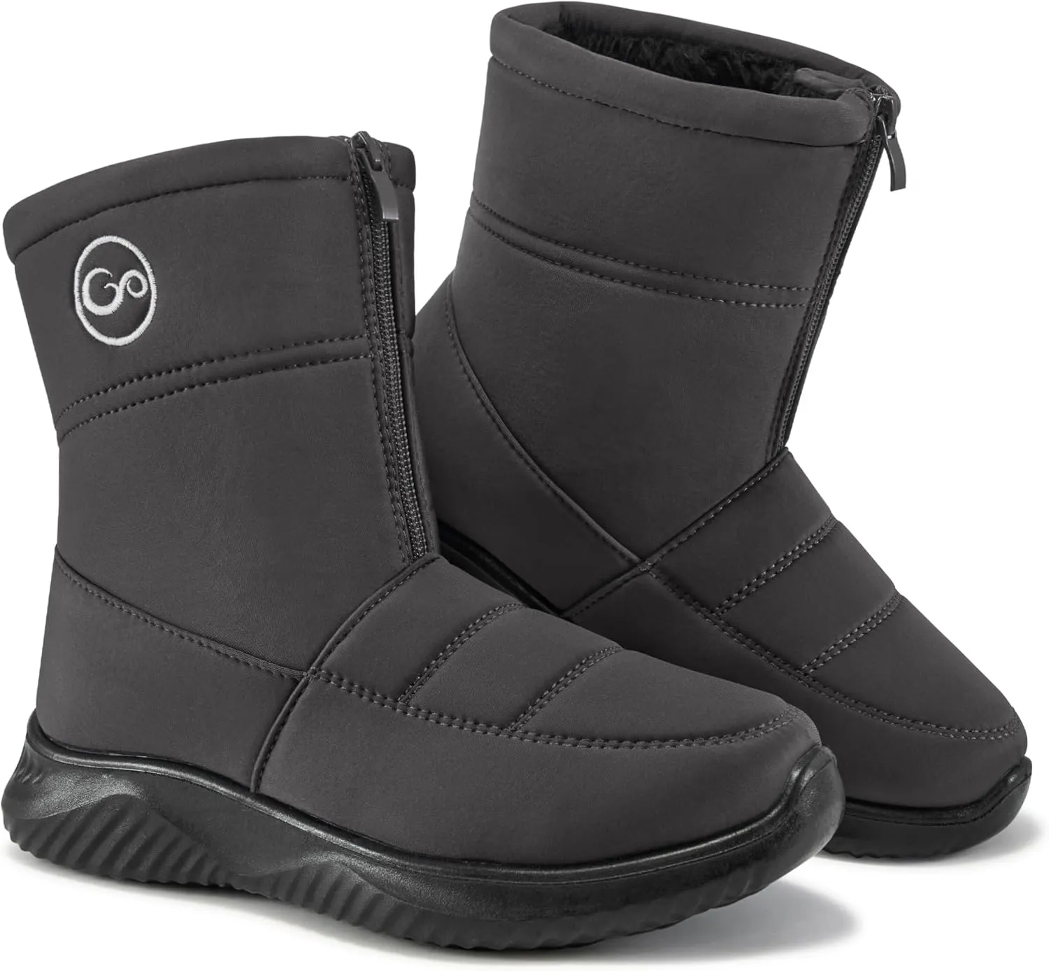 Ecetana Womens Snow Boots for Winter: Ankle Waterproof Booties with Fur Lined Warm Comfortable Shoes Anti Slip Outdoor Zipper Boots