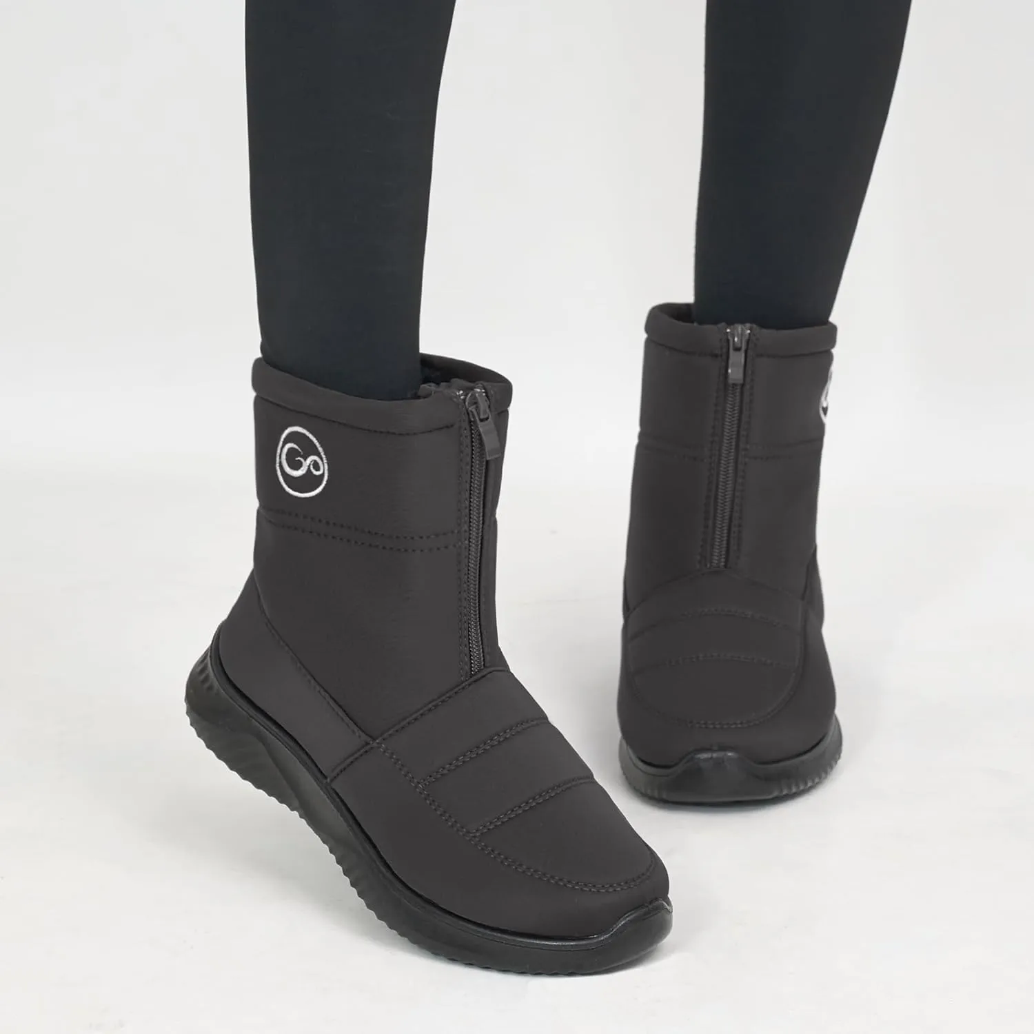 Ecetana Womens Snow Boots for Winter: Ankle Waterproof Booties with Fur Lined Warm Comfortable Shoes Anti Slip Outdoor Zipper Boots