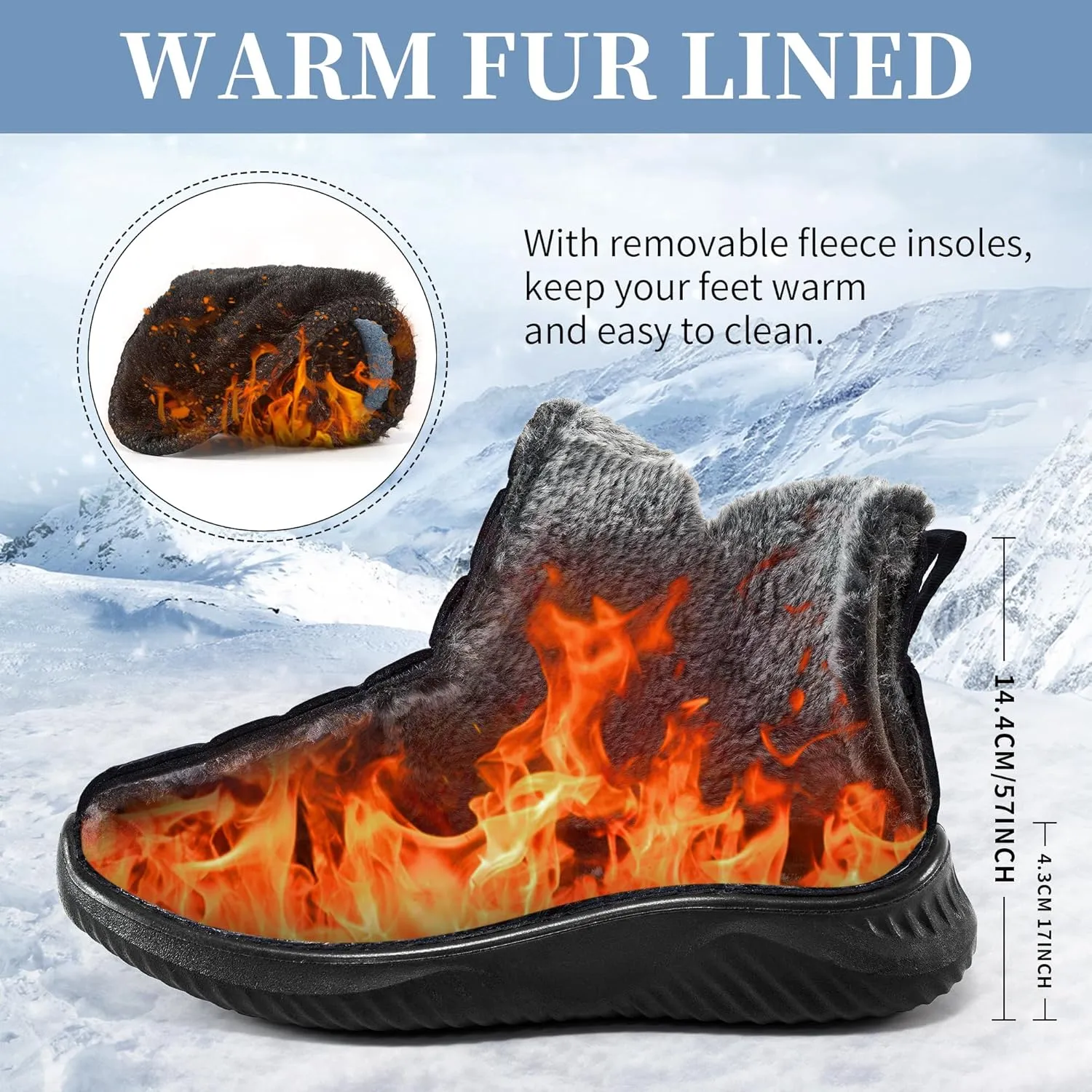 Ecetana Womens Snow Boots Winter Shoes: Ankle Booties Warm Fur Lined Waterproof Non-Slip Boots for Women
