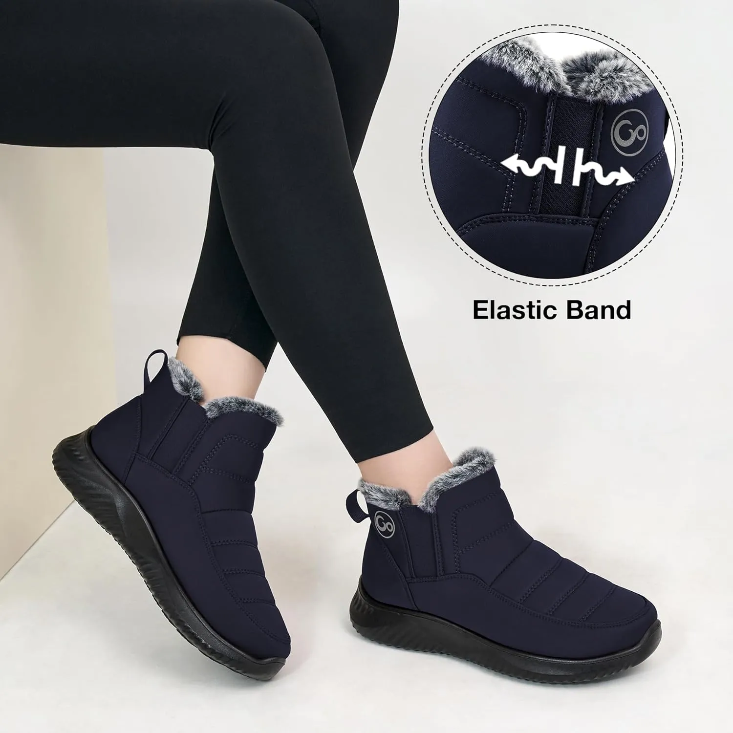 Ecetana Womens Snow Boots Winter Shoes: Ankle Booties Warm Fur Lined Waterproof Non-Slip Boots for Women