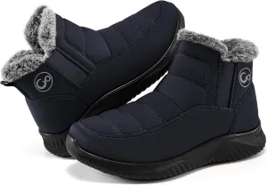 Ecetana Womens Snow Boots Winter Shoes: Ankle Booties Warm Fur Lined Waterproof Non-Slip Boots for Women