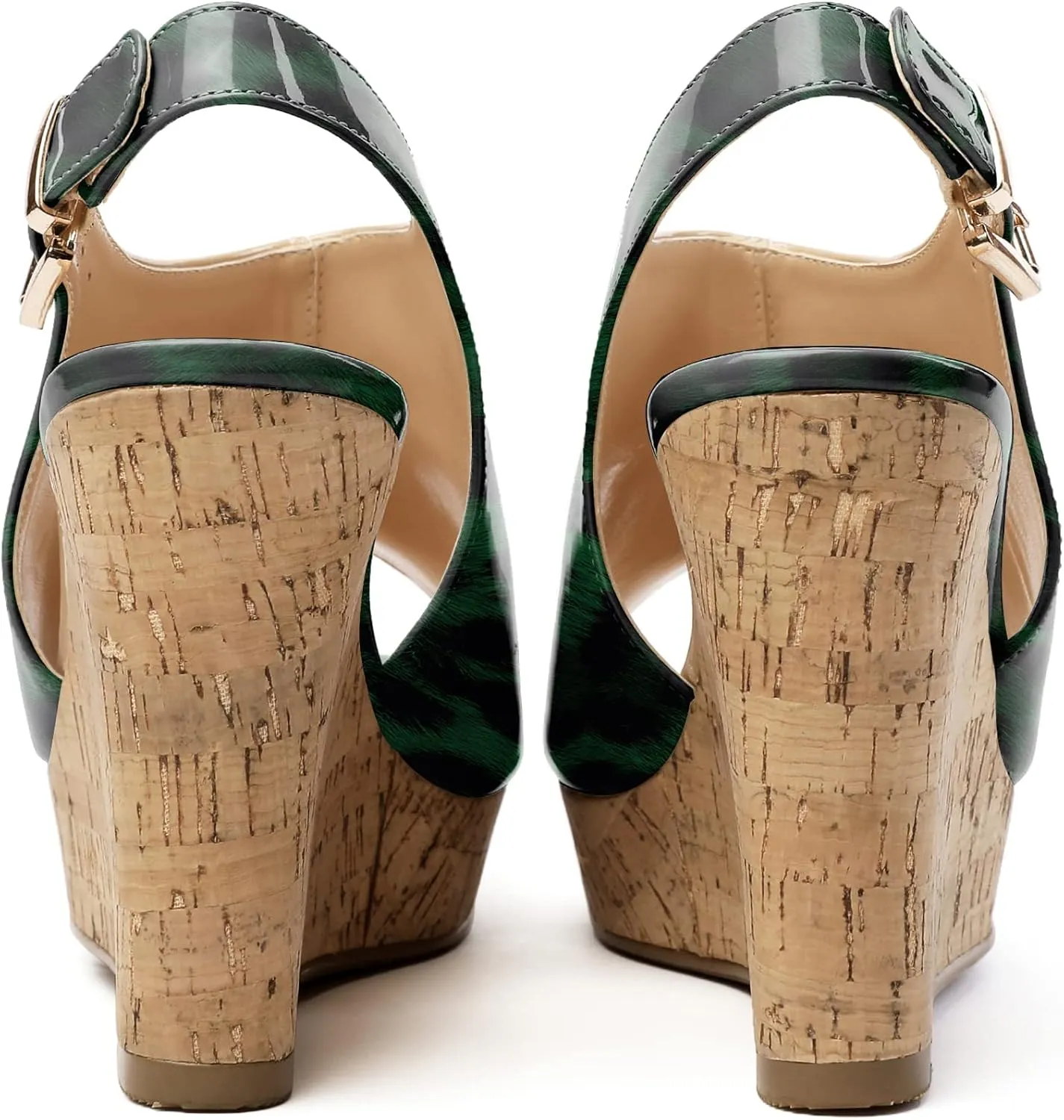 Eldof Platform Wedge Sandals for Women Peep Toe Slingbck High Heel Wedge Sandals Platform Wooden Heels for Dress Summer Party Evening