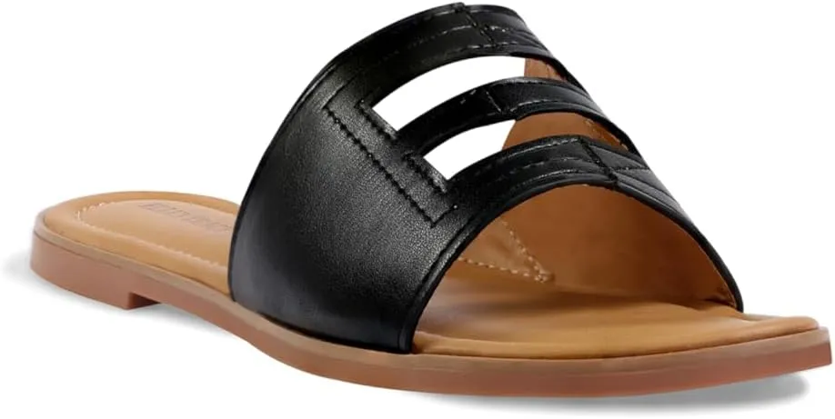 ELLEN TRACY Women's Sandals, Comfortable Slide Slip on Shoes, Isabel Flat Heel Toe Mules