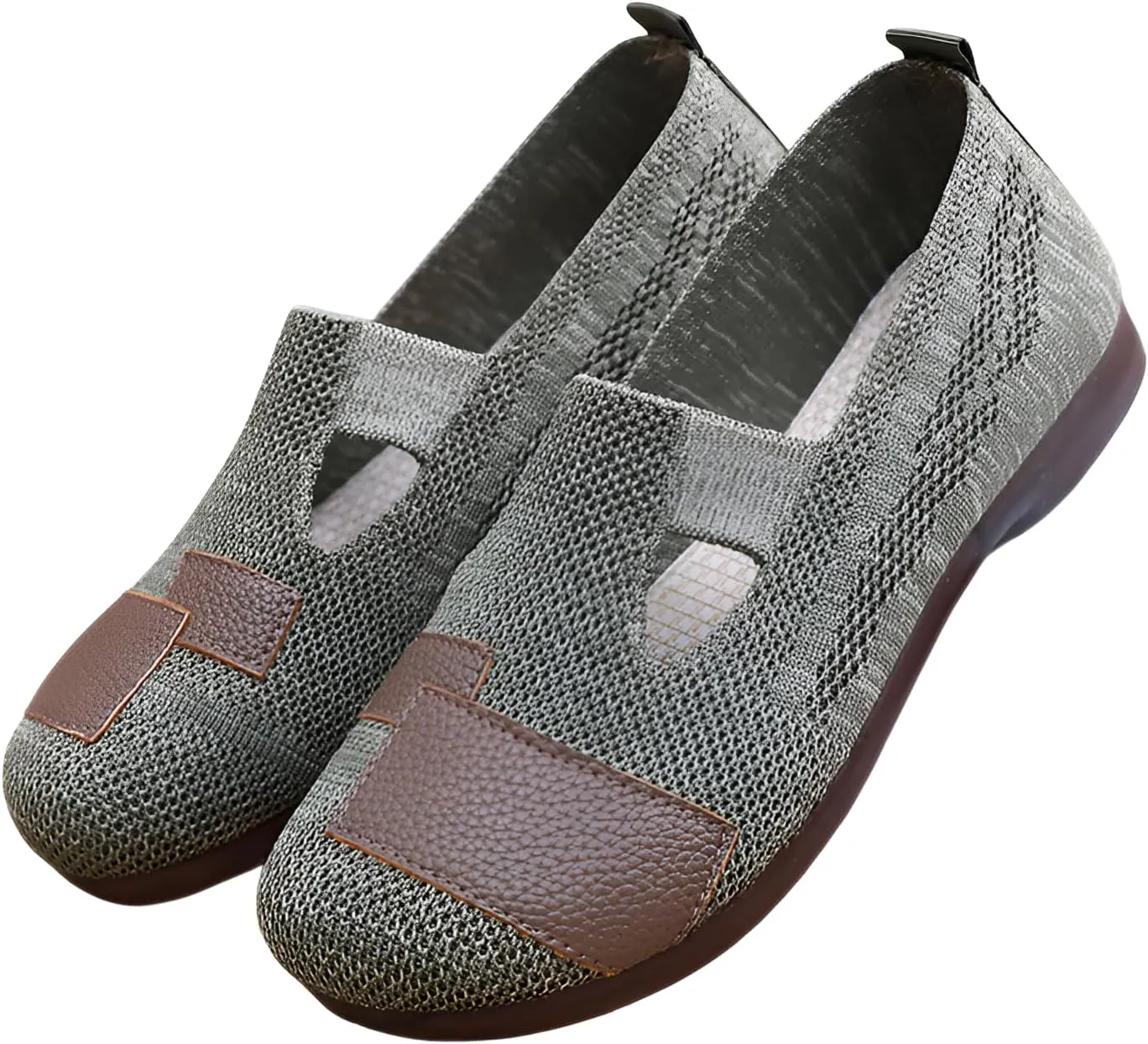 Ellniges]【Non-Slip & Airflow Design Women's Spring Loafers with Elastic Soft Sole, Mane Washable Slip-On Shoes for Standing Work, Lightweight Breathable Walking Shoes for Office/School/Travel Green