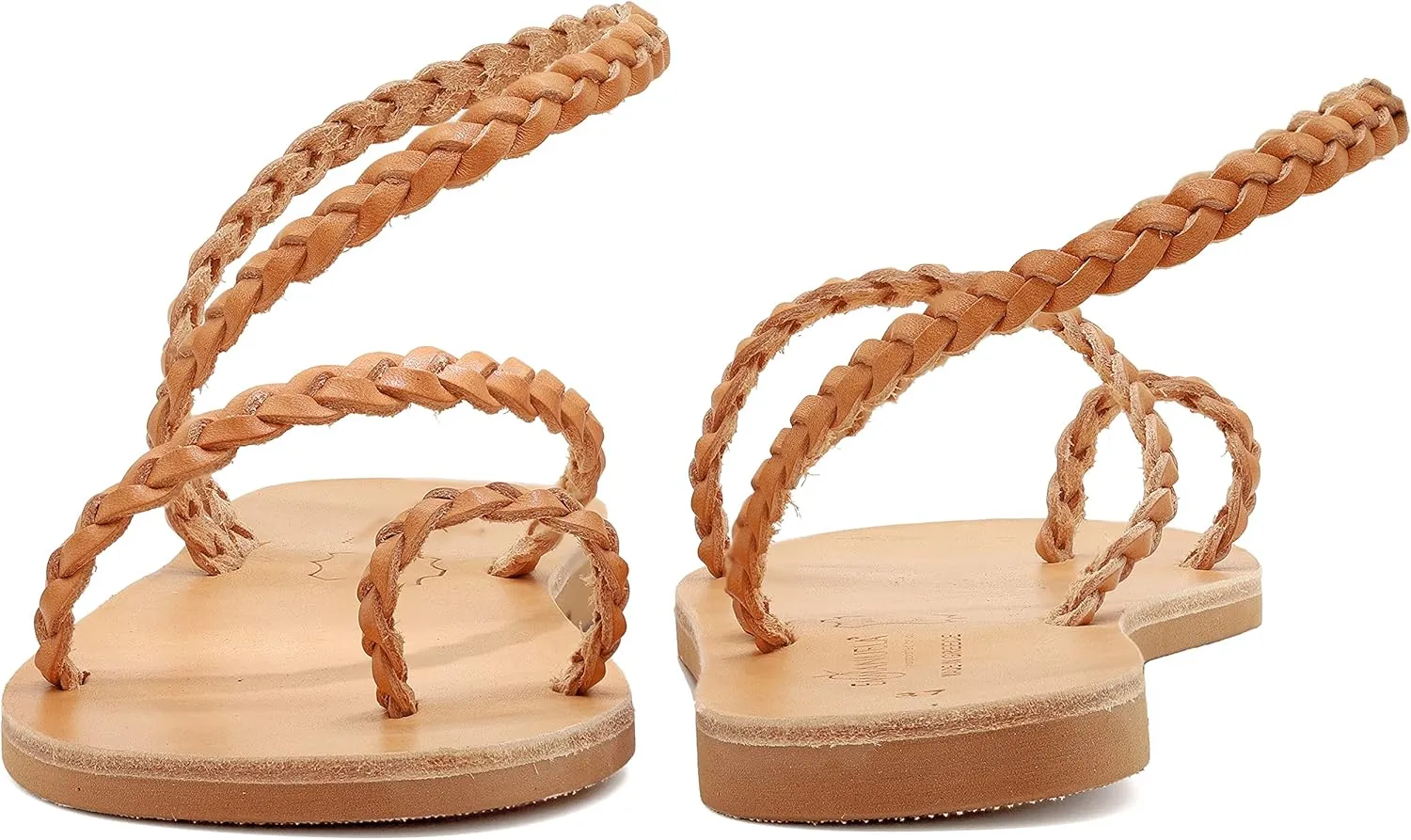 Emmanuela Ancient Greek Handmade Braided Leather Sandals, Quality Ankle Strap Slip on Summer Shoes for Women, Open Toe Flat Sandals, Boho Chic Sandals