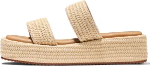 Erocalli Platform Sandals Women Cute Wedge Espadrilles Slip on Summer Beach Raffia Vacation Sandal Comfortable Open Toe Dressy Shoes
