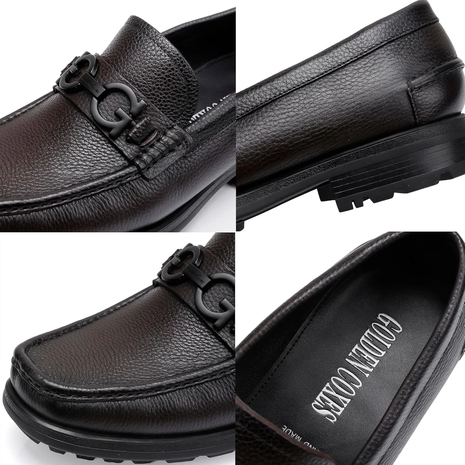 Fashion Leather Dress Loafers for Men, Fashion Casual Crocodile Patterned Handmade Buckle Shoes Business Slip-on Penny Loafer Party Dress Shoes for Mens