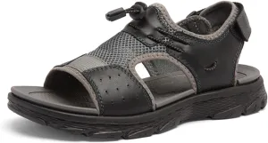 Fashion Men's Open-Toe Sandals, Classics Real Leather Hiking Sandals, Hollow Out Backpacking Beach Shoes