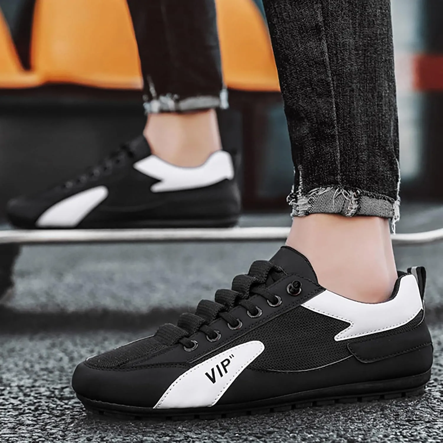Fashion Sneaker Lace-Up 2023 Summer New Mesh Breathable Men's Shoes Korean Version of Casual Sports Shoes Students