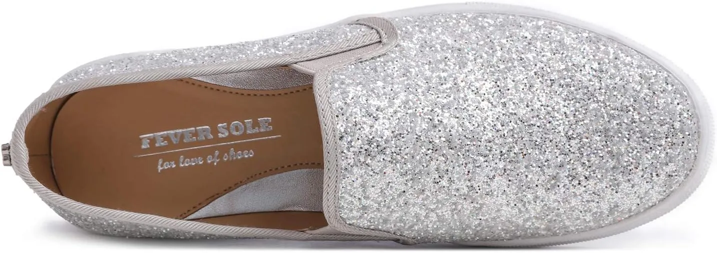FEVERSOLE Women's Fashion Slip On Sneaker Casual Platform Loafers