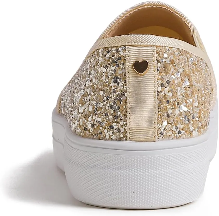 FEVERSOLE Women's Fashion Slip On Sneaker Casual Platform Loafers