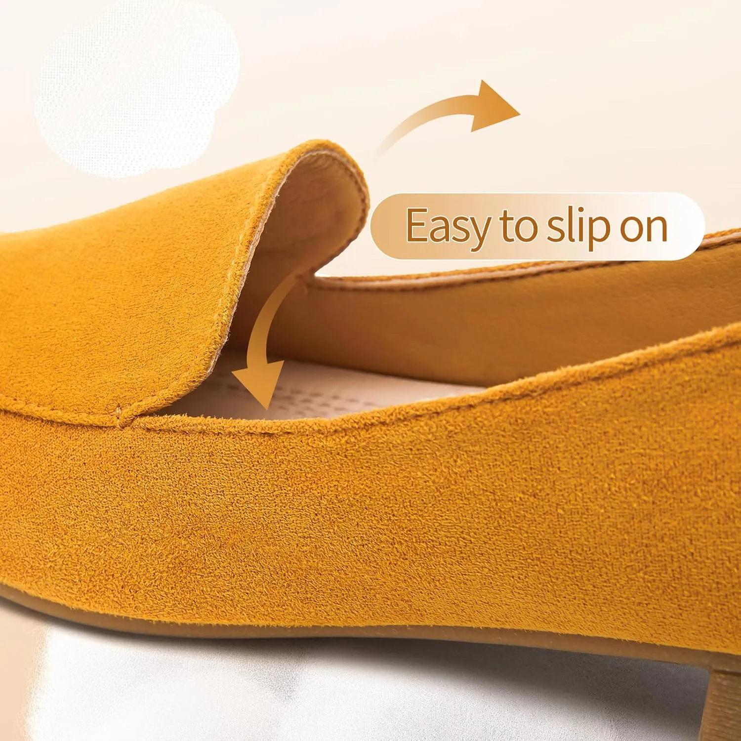 FINIWOR Womens Black Chunky Low Heel Pumps Suede Dress Flats Shoes Comfortable Work Loafers Business Office Shoes