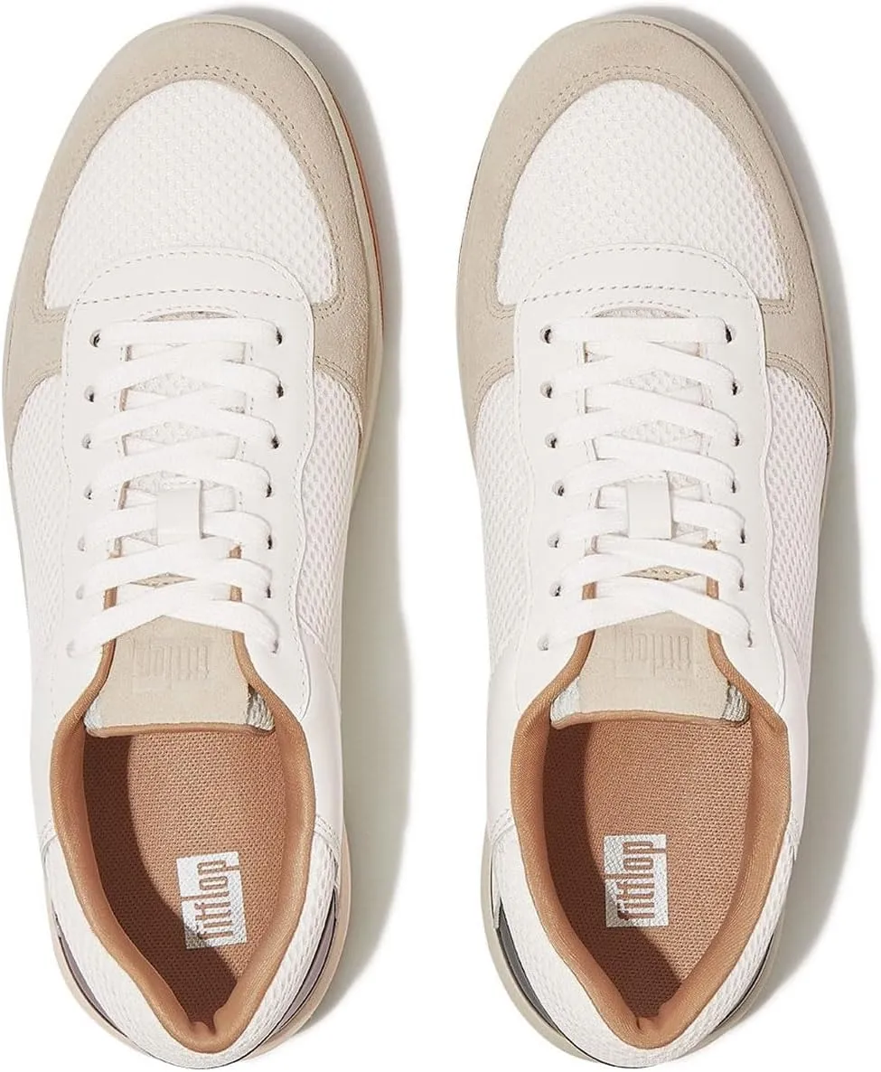 FitFlop Women's Rally Evo Leather/Mesh/Suede Sneakers