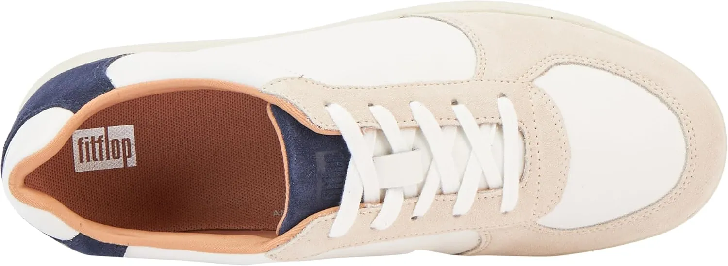 FitFlop Womens Rally Leather/Suede Panel Sneakers
