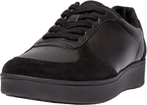 FitFlop Womens Rally Leather/Suede Panel Sneakers
