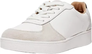 FitFlop Womens Rally Leather/Suede Panel Sneakers
