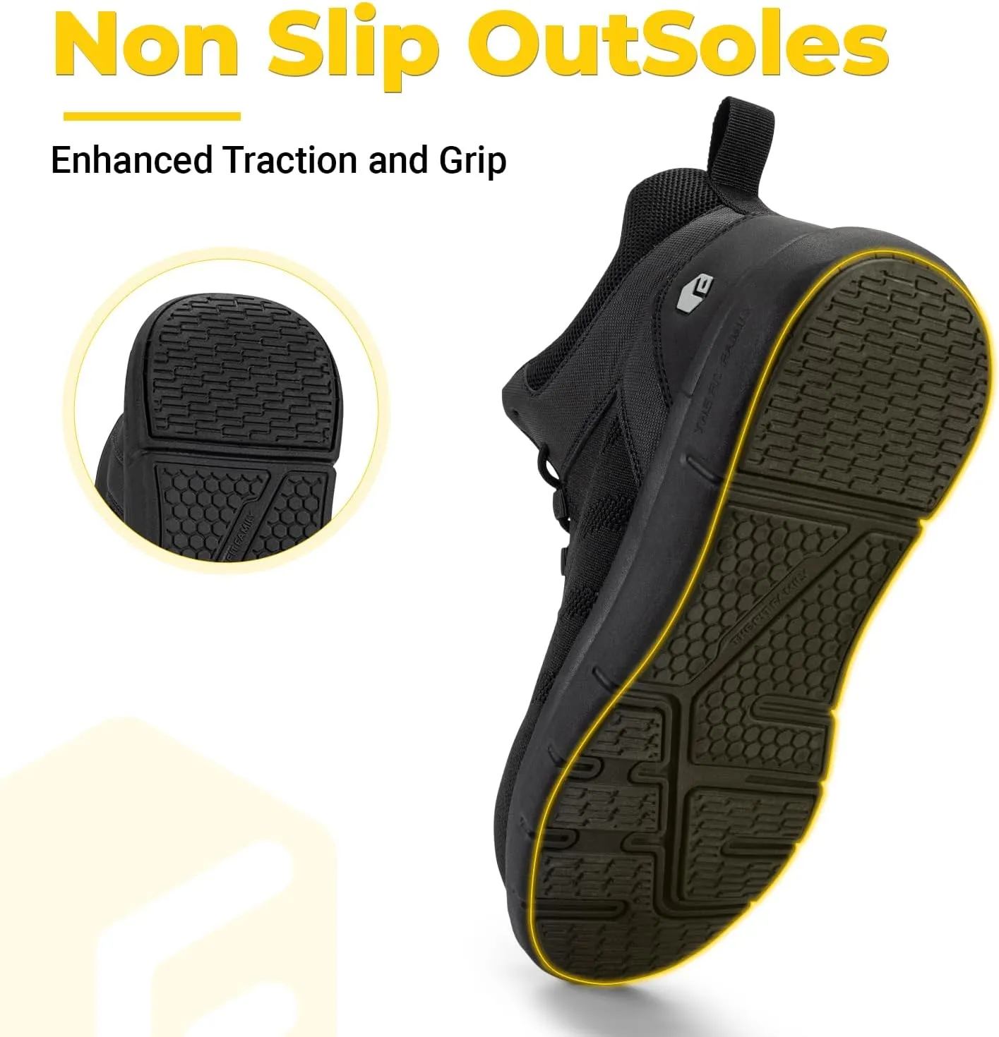FitVille Extra Wide Work Boots for Men Composite Steel Toe Safety Boots High Top Work Shoes for Men