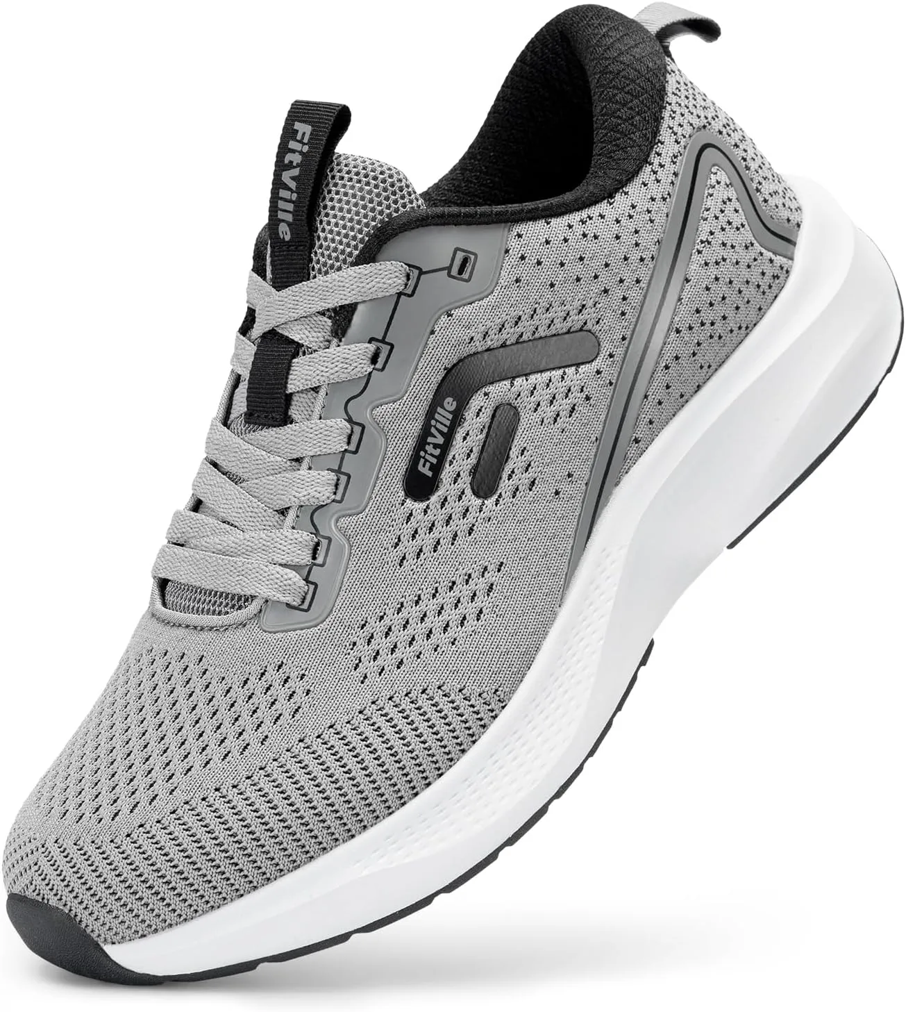 FitVille Tennis Shoes for Men Wide Width Sneakers Walking Shoes for Plantar Fasciitis Relief