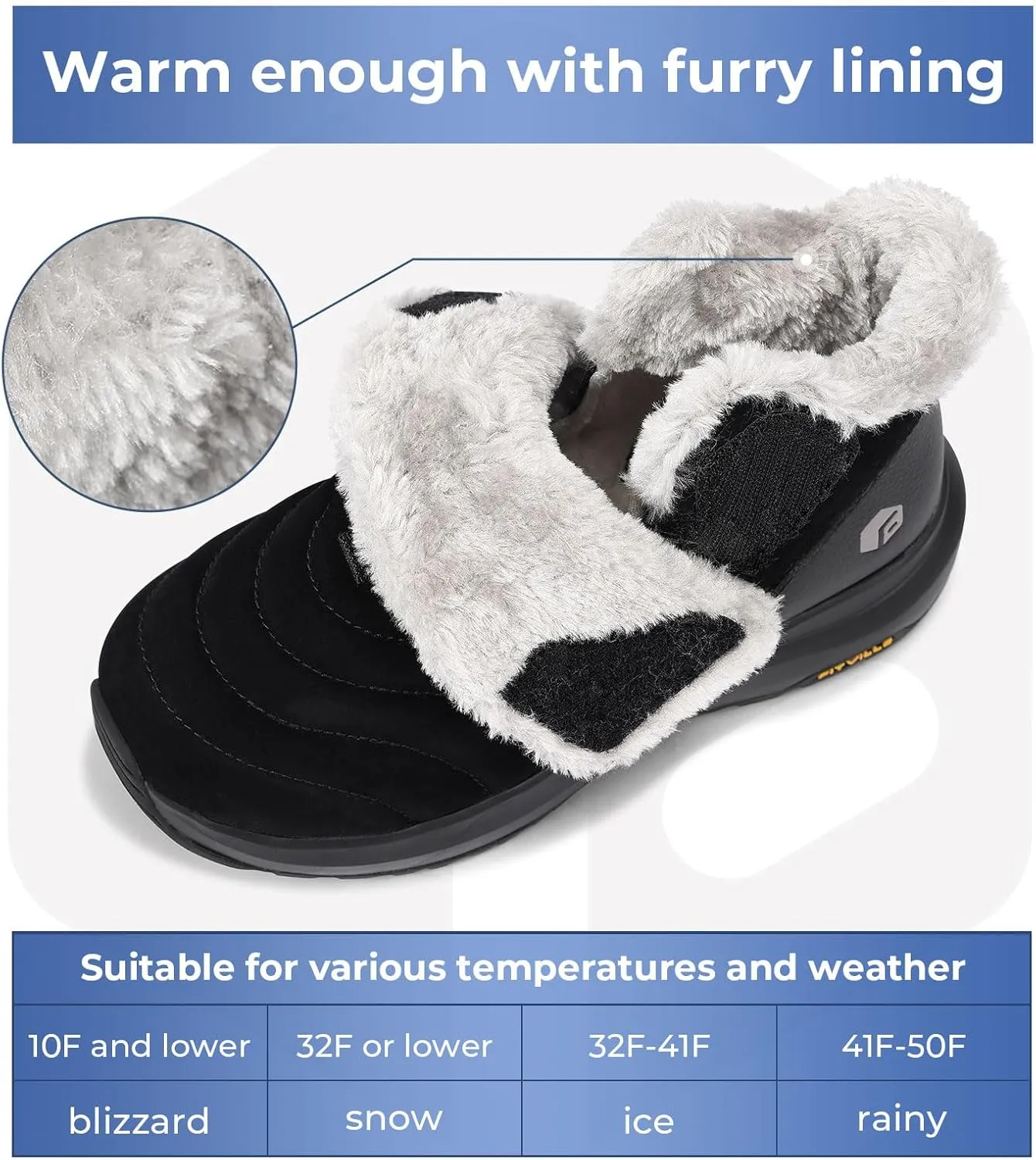 FitVille Wide Boots for Women Fur Lined Wide Width Snow Boots for Women