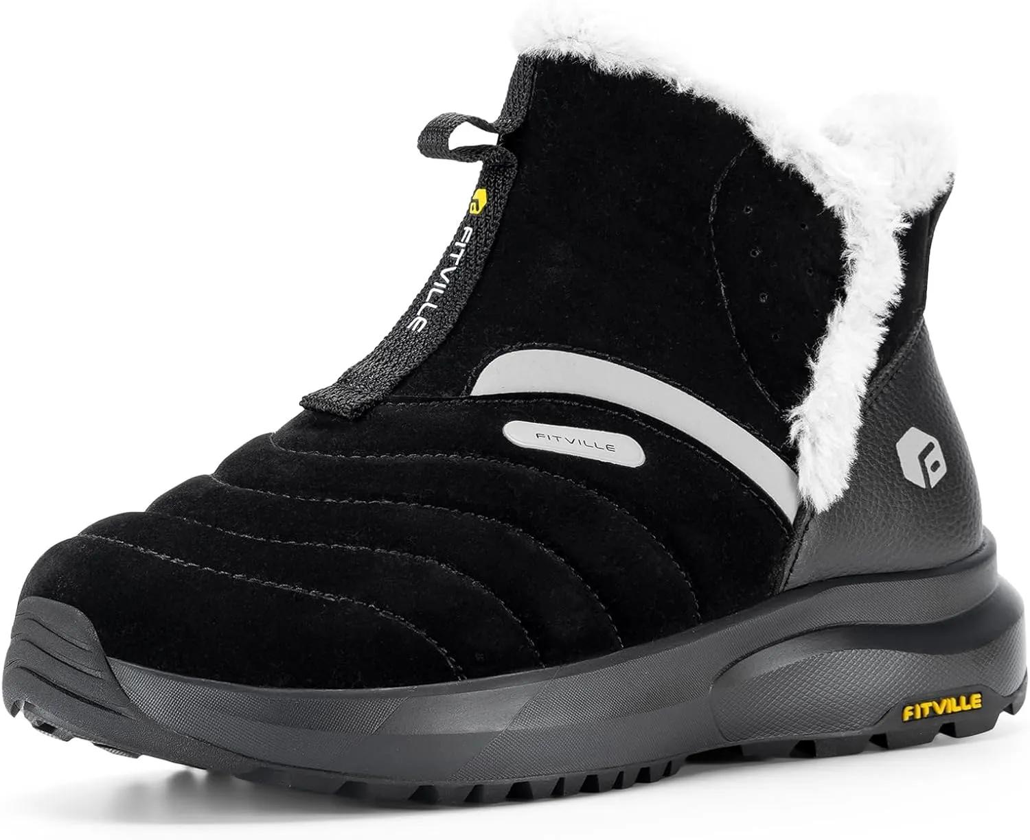 FitVille Wide Boots for Women Fur Lined Wide Width Snow Boots for Women