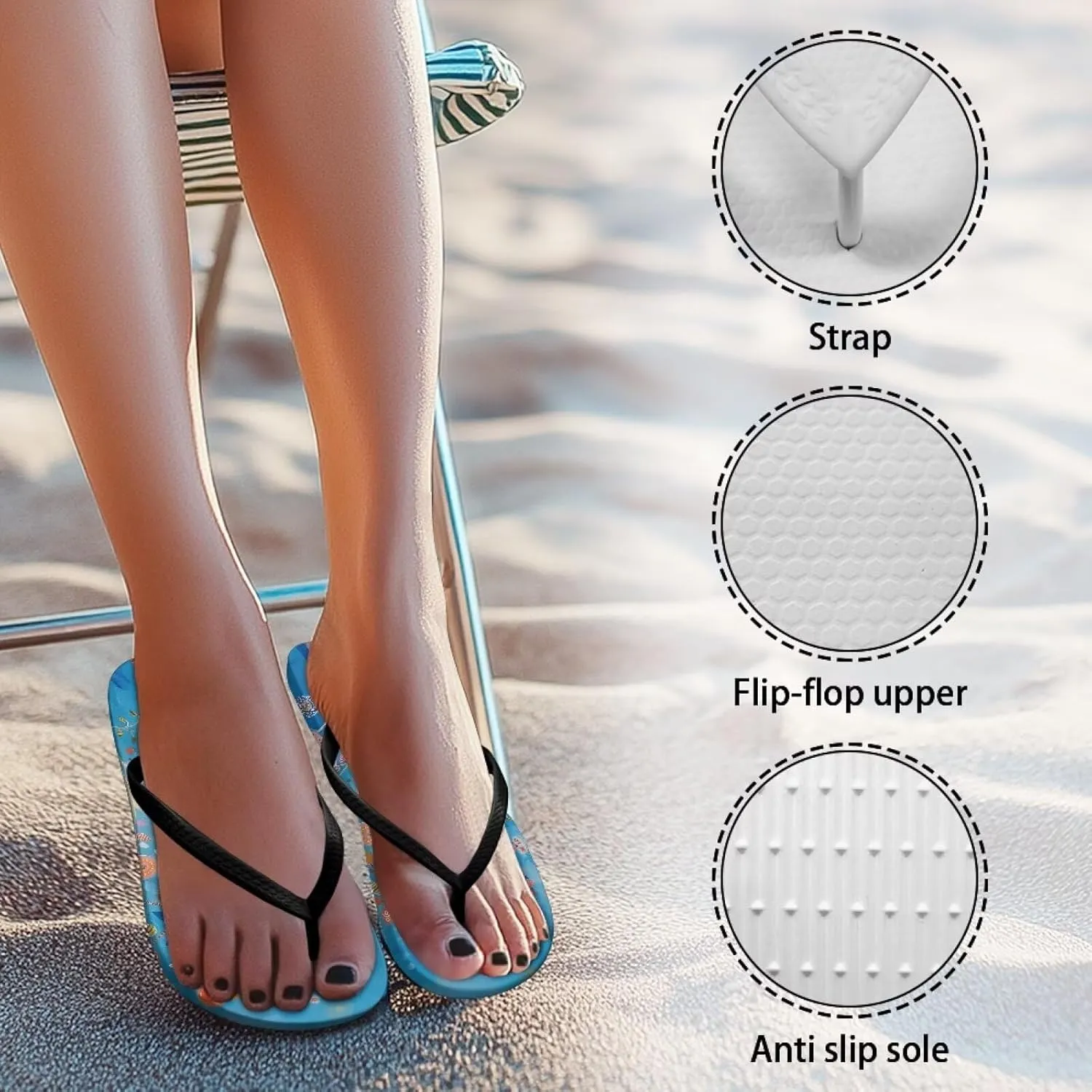 Flat for Women Beach Rubber Shower Shoes Basic Thong Sandals for Beach Home Pool Party Shower Outdoor Shopping