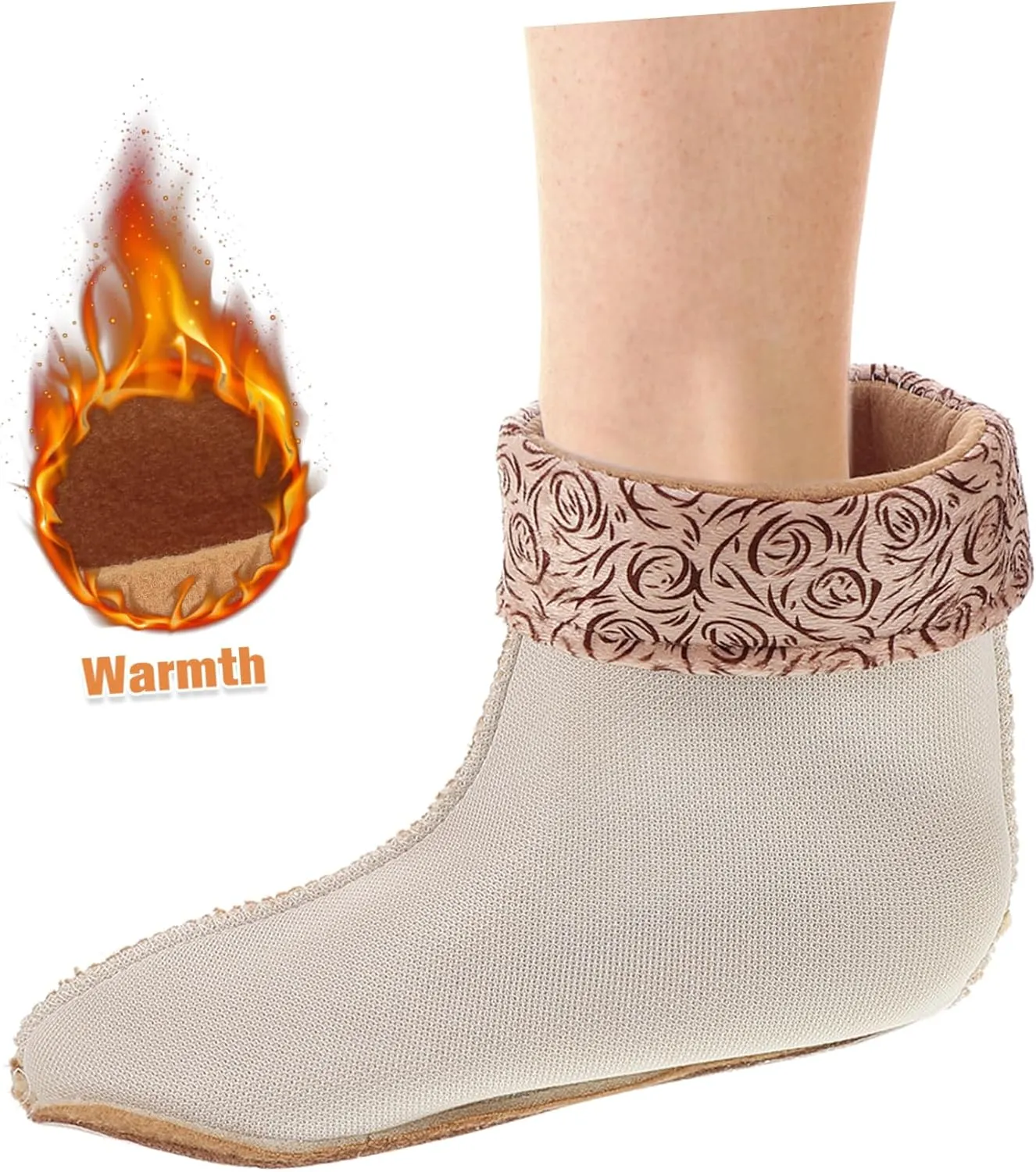 Fleece Boot Liner Socks for Women Soft Fleece Warm Boot Liners Rain Shoes Lining Socks for Women Winter
