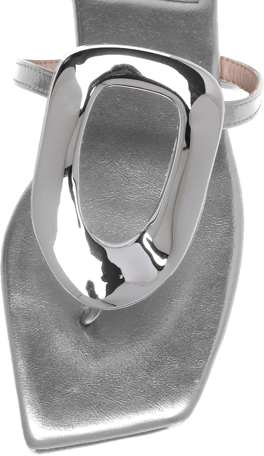 Flip-Flops Sandals for Women Comfortable Open Square Toe Slip on Beach Thong Sandals Casual Fashion Ladies Slipper Dressy Metal Decoration Summer Shoes.