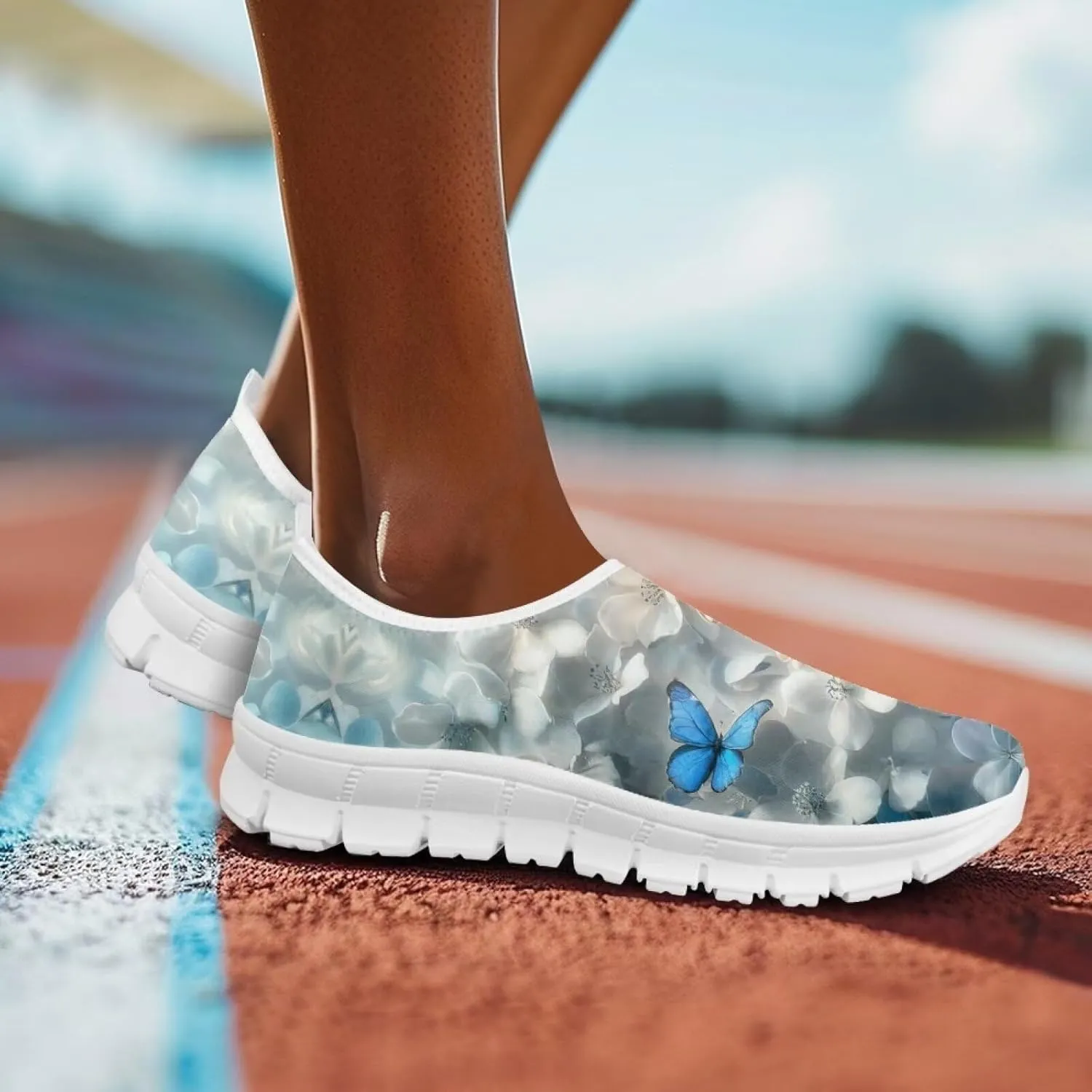 Floral Print Sneakers for Women Casual Low Top Loafers Flat Running Shoes Breathable Soft Lightweight Walking Sneaker for Women US 5.5-11.5