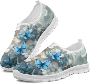 Floral Print Sneakers for Women Casual Low Top Loafers Flat Running Shoes Breathable Soft Lightweight Walking Sneaker for Women US 5.5-11.5