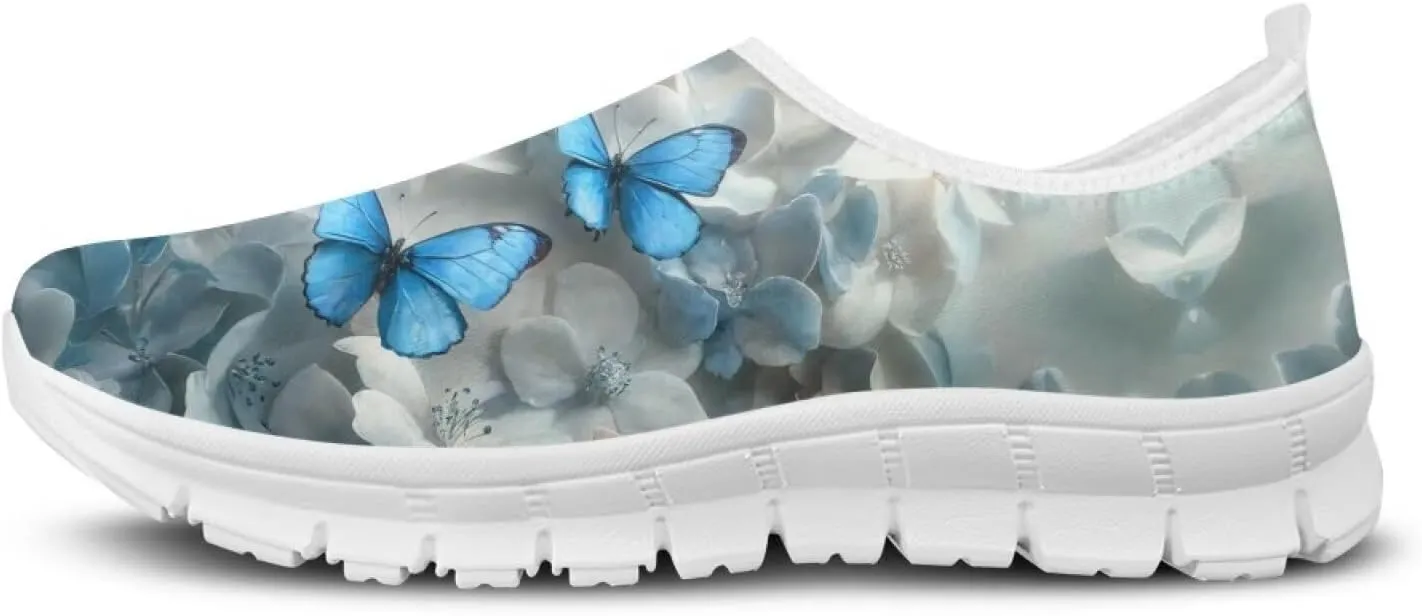 Floral Print Sneakers for Women Casual Low Top Loafers Flat Running Shoes Breathable Soft Lightweight Walking Sneaker for Women US 5.5-11.5