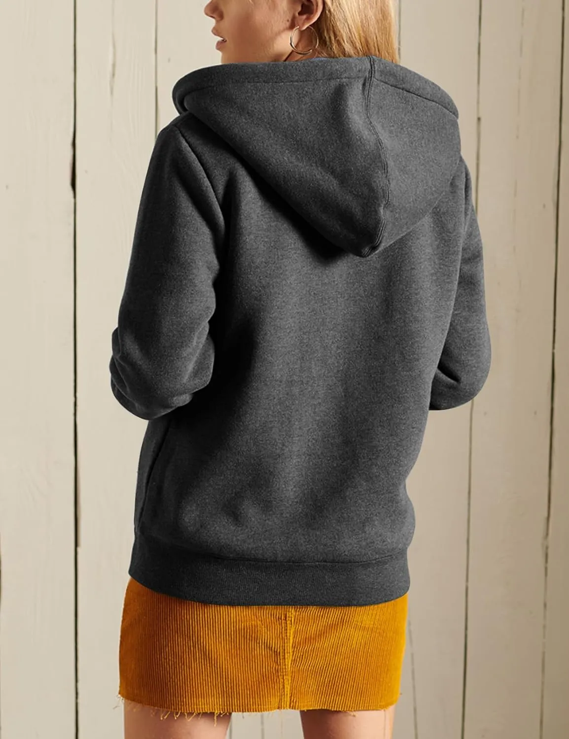 Flygo Women Winter Hoodies Zip Up Fleece Sherpa Lined Warm Sweatshirts Jacket