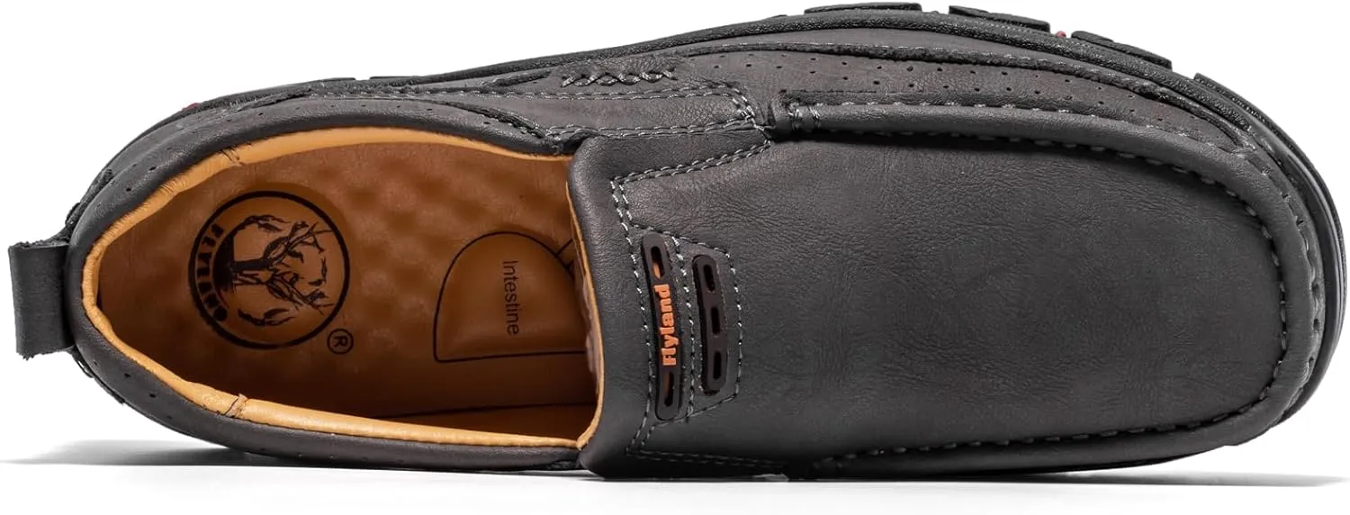 FLYLAND Basic 1.0 Men's Fashion Loafers Vintage Classical Leather Ankle Boots Handmade Chukka Boots Daily Casual Work Office Shoes Driving Shoes