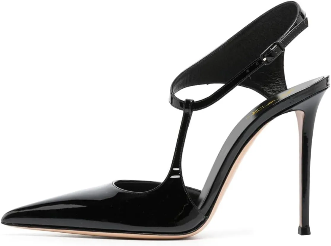 FOWT Women Sexy Pointed Toe Stiletto High Heel Sandals Chic Ankle Strap Ladies Summer Prom Party Dress Shoes Size 4-16 US