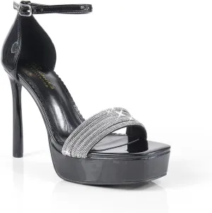 FREDERICK'S OF HOLLYWOOD RHINESTONE STRAP WITH PLATFORM HEEL, FOH-DENISE
