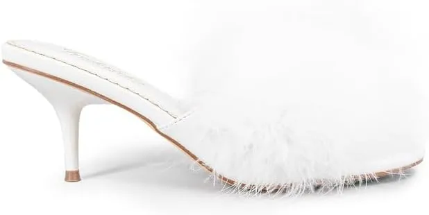FREDERICK'S OF HOLLYWOOD Women's Ostrich Feather Kitten Heel, FOH-LUXOR