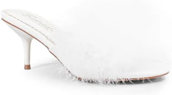 FREDERICK'S OF HOLLYWOOD Women's Ostrich Feather Kitten Heel, FOH-LUXOR