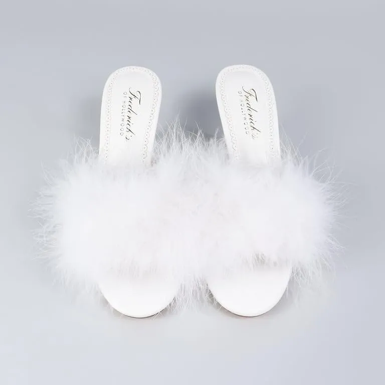 FREDERICK'S OF HOLLYWOOD Women's Ostrich Feather Kitten Heel, FOH-LUXOR