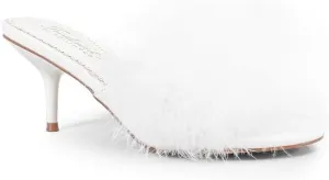 FREDERICK'S OF HOLLYWOOD Women's Ostrich Feather Kitten Heel, FOH-LUXOR