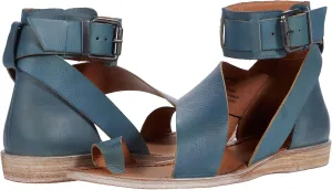 Free People Womens Vale Leather Ankle Strap Flat Sandals